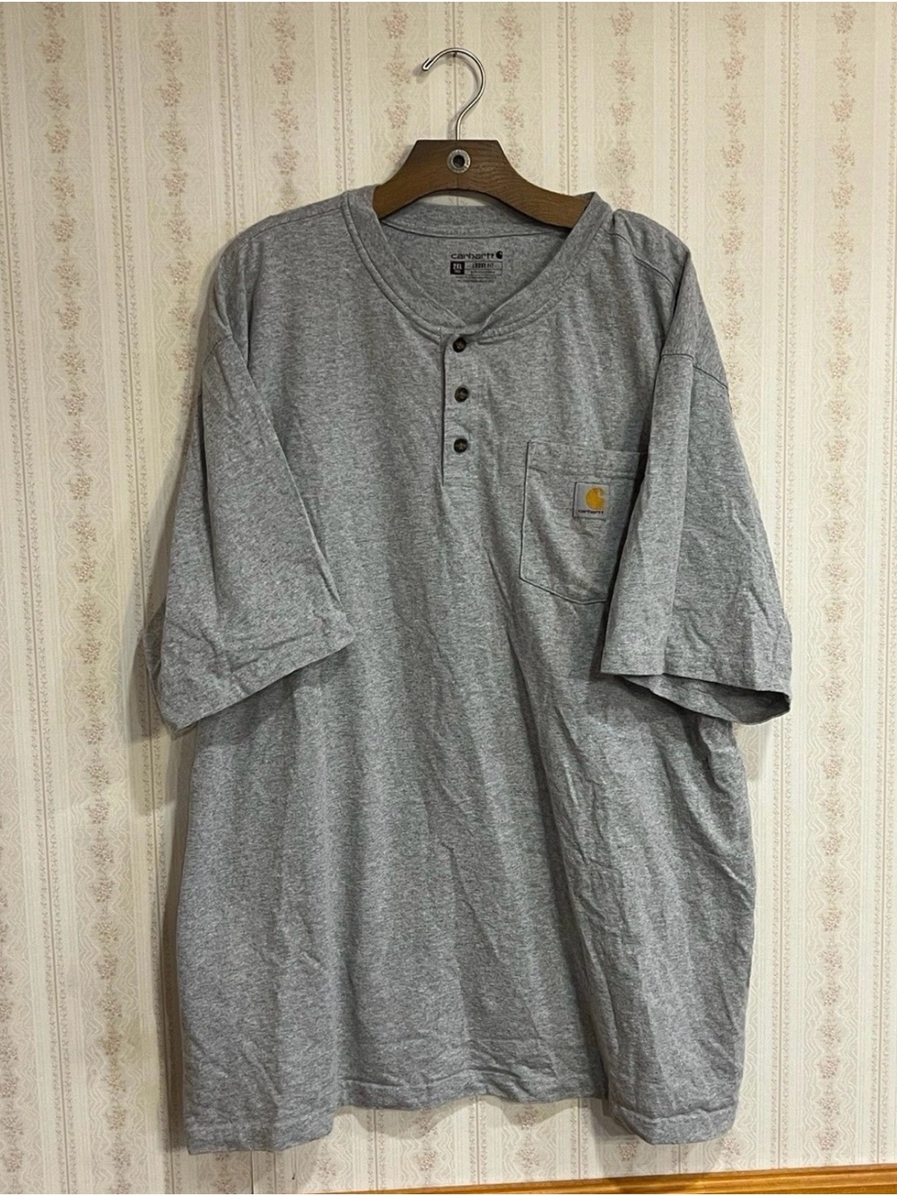 Carhartt Gray Henley Pocket Short-Sleeve Shirt